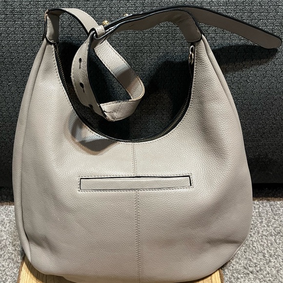 Lodis Bixby Gray Leather Hobo Bag Purse AS IS - Picture 2 of 13